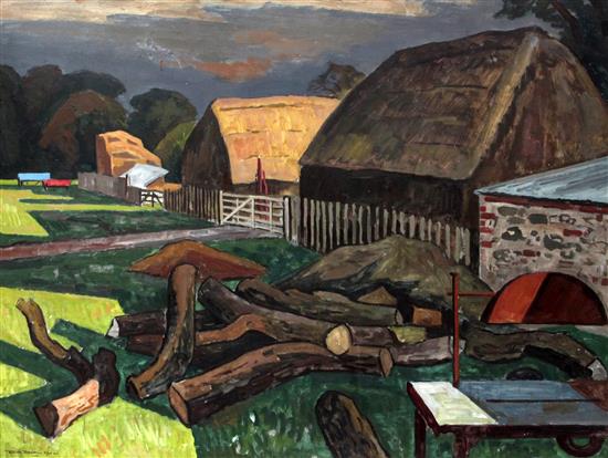 § William Warden RBA LLA (1908-1982) Timberyard, 36 x 48in.